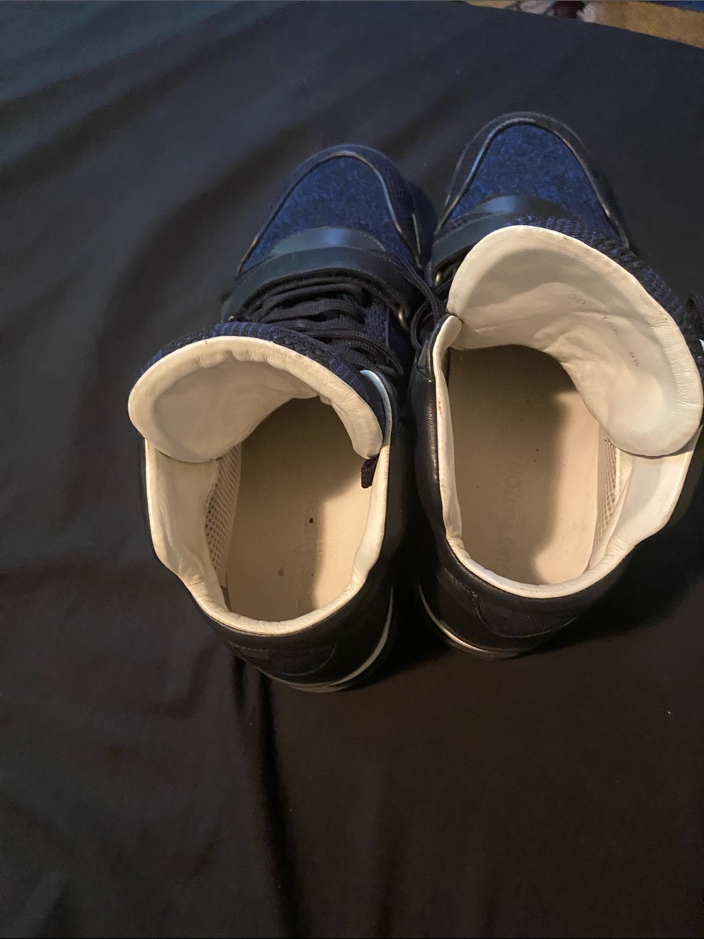 Louis Vuitton Men’s Navy and Black High-Top Sneakers - Picture 6 of 9